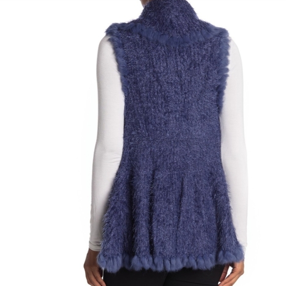 Love Token Genuine Rabbit Fur Trim Vest - Picture 2 of 2